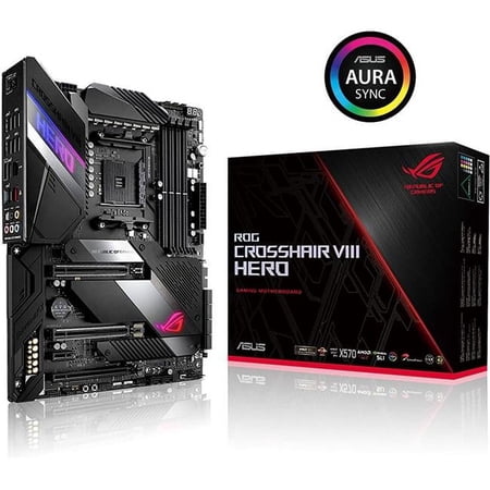 ASUS AMD AM4 ROG X570 Crosshair VIII Hero ATX Motherboard with PCIe 4.0, 2.5Gbps