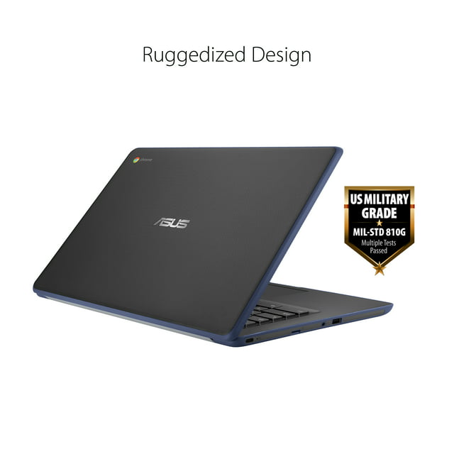ASUS C403 Rugged Chromebook, 14" Intel Celeron N3350, 4GB RAM, 32GB eMMC, Chrome OS, Dark Blue, C403NA-YH02-BL