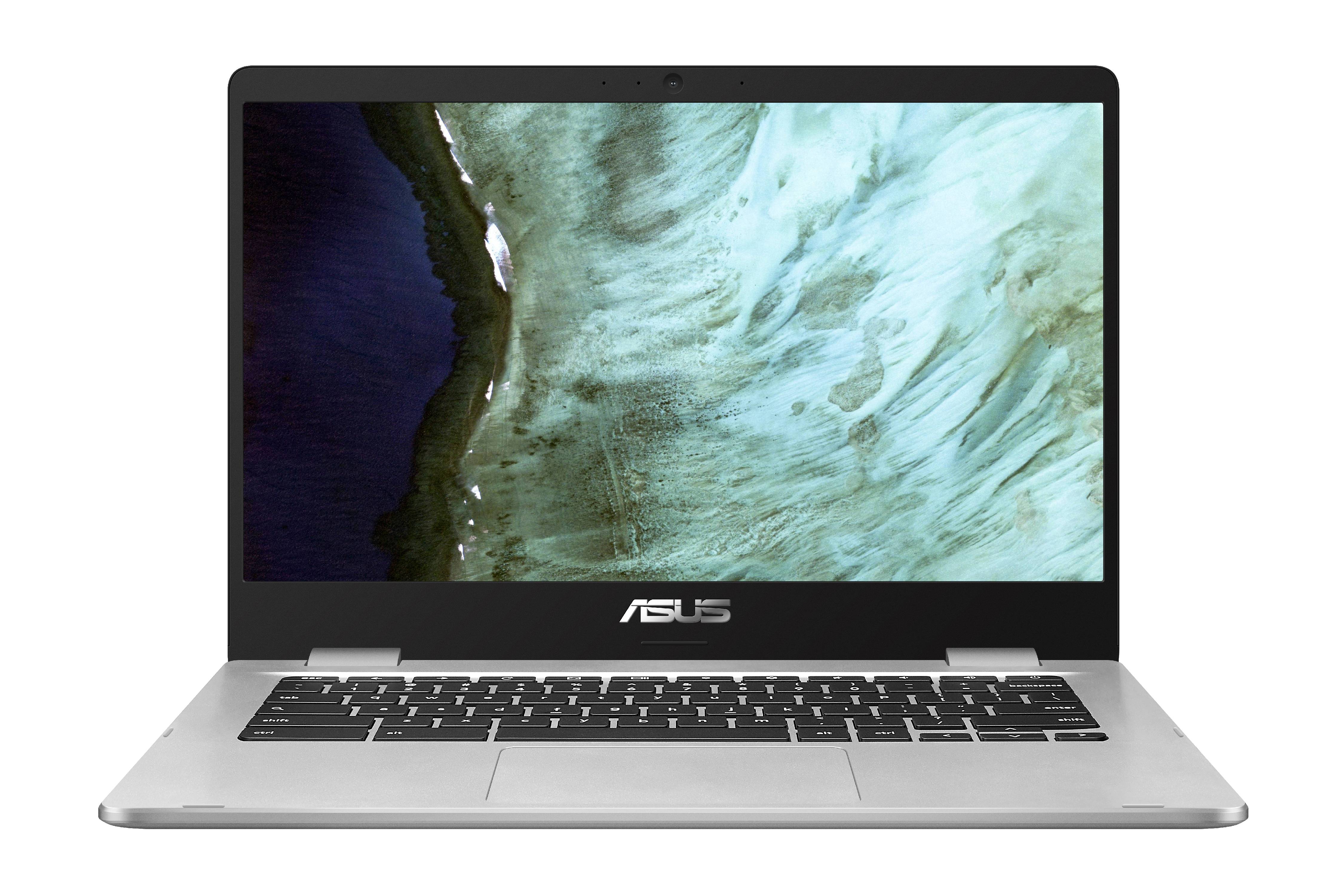 ASUS C423 Chromebook, 14" Intel Celeron N3350, 4GB RAM, 64GB eMMC, Chrome OS, Silver Metal, C423NA-WB04 - image 1 of 8