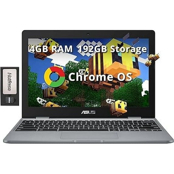 ASUS Chromebook 11.6" Intel Celeron N3350, 4GB RAM, 192GB Storage, Intel UHD Graphics, Chrome OS, Gray
