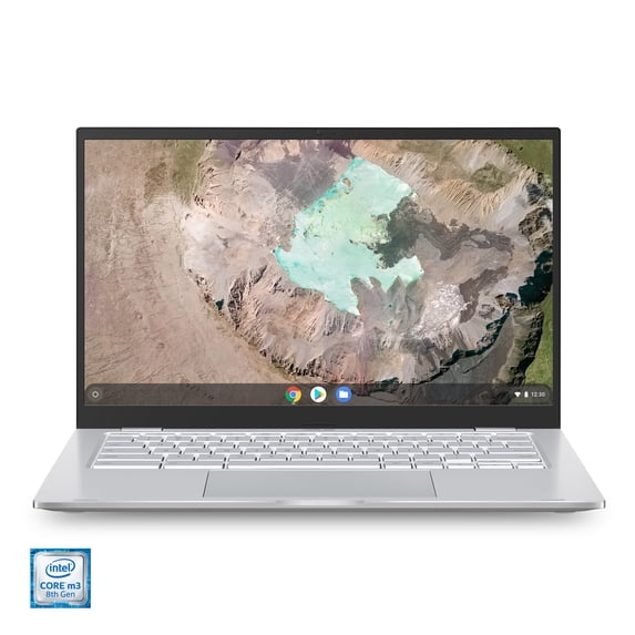 ASUS Chromebook C425 Clamshell Laptop, 14" FHD 4-Way NanoEdge, Intel Core m3-8100Y Processor, 4GB RAM, 128GB eMMC Storage, Backlit KB, Silver, Chrome OS, C425TA-WH348