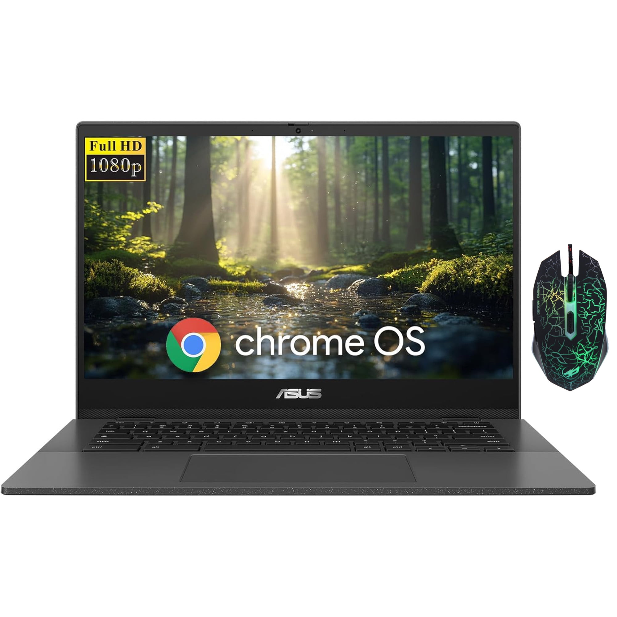 ASUS Chromebook CM1402 14" FHD Laptop,MediaTek Kompanio 520,4GB LPDDR4x-3600 MHz RAM,320GB Storage(64GB eMMC+256GB Micro SD),HD Webcam,WiFi 6,Bluetooth,Chrome OS,Gravity Gray