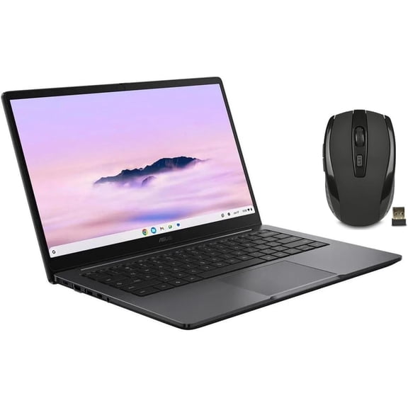 ASUS Chromebook Plus CX 14" FHD Touchscreen Laptop with Google AI|Intel Core 3 N355 Processor|Intel UHD Graphics|Gray| 8GB RAM DDR5 | 256GB SSD | Chrome OS | Bundle with Wireless Mouse
