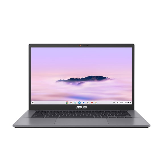ASUS Chromebook Plus CX34 laptop, with Gemini, 14-inch touch display, Intel Core 3 100U processor, 8GB RAM, 256G UFS storage, ChromeOS, Rock Grey