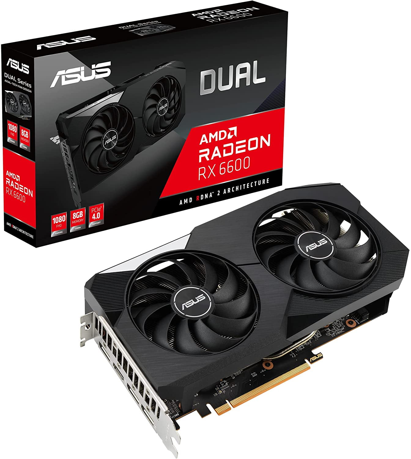 新品 ASUS Radeon RX6600 8GB GDDR6 AMD ASUS Dual Radeon™ RX 6600 V2 8GB GDDR6 | Graphics Card| ASUS