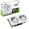 thumbnail image 1 of ASUS Dual NVIDIA GeForce RTX 3060 Ti White OC Edition Graphics Card (PCIe 4.0, 8GB GDDR6X memory, HDMI 2.1, DisplayPort 1.4a, 2-slot design, Axial-tech fan design) DUAL-RTX3060TI-O8GD6X-WHITE, 1 of 5