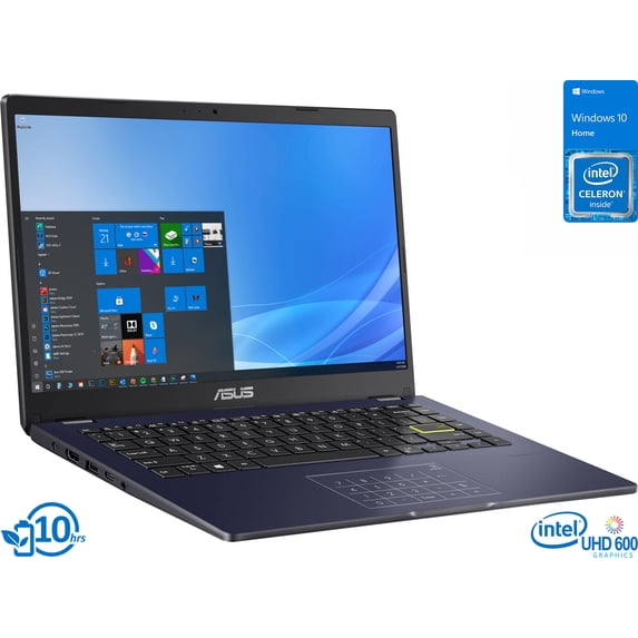 ASUS E Series Notebook, 14" HD Display, Intel Celeron N4020 Upto 2.8GHz, 4GB RAM, 64GB eMMC, HDMI, Card Reader, Wi-Fi, Bluetooth, Windows 10 Home S (E410MA-211.TBSB)