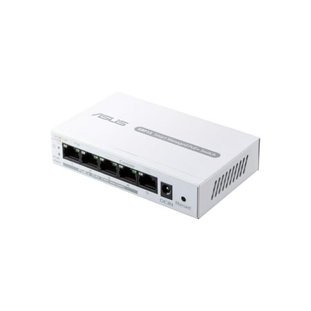 ASUS - ExpertWiFi EBP15 5-Port Gigabit Smart Managed PoE+ Ethernet Switch - White