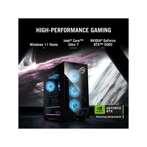 ASUS Gaming Desktop PC G Series G700TF-DB774 Intel Core Ultra 7 265KF 16GB DDR5 1TB M.2 2280 PCIE G4 SSD SSD GeForce RTX 5070 Windows 11 Home