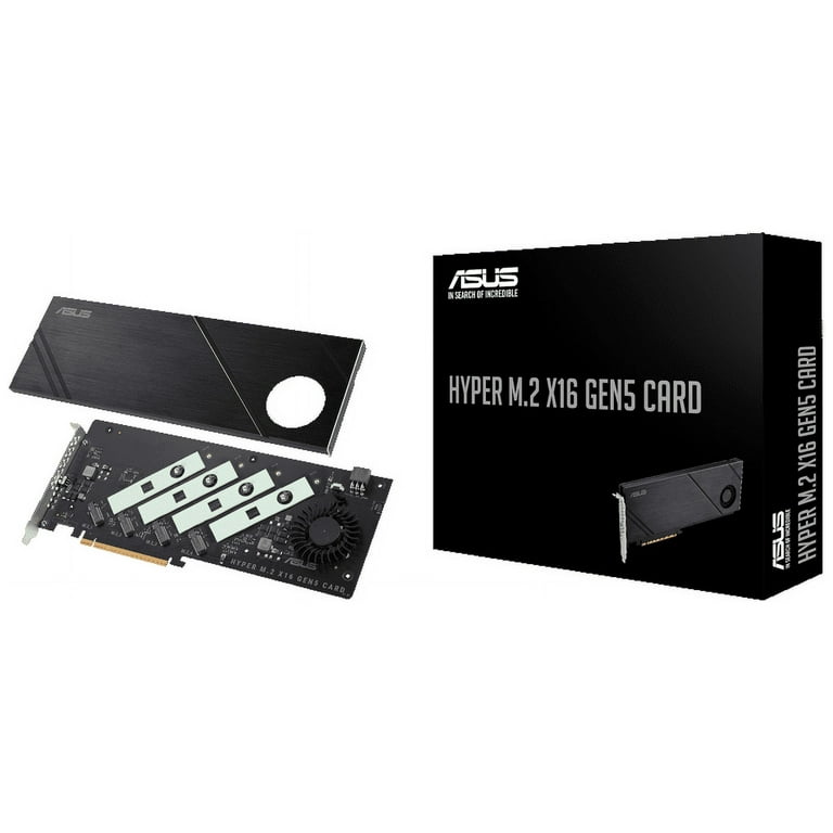  ASUS Hyper M.2 x16 Gen5 Card (PCIe 5.0/4.0) Supports Four NVMe  M.2 (2242/2260/2280/22110) Devices up to 512 Gbps for AMD and Intel®  Platform RAID Functions. : Electronics