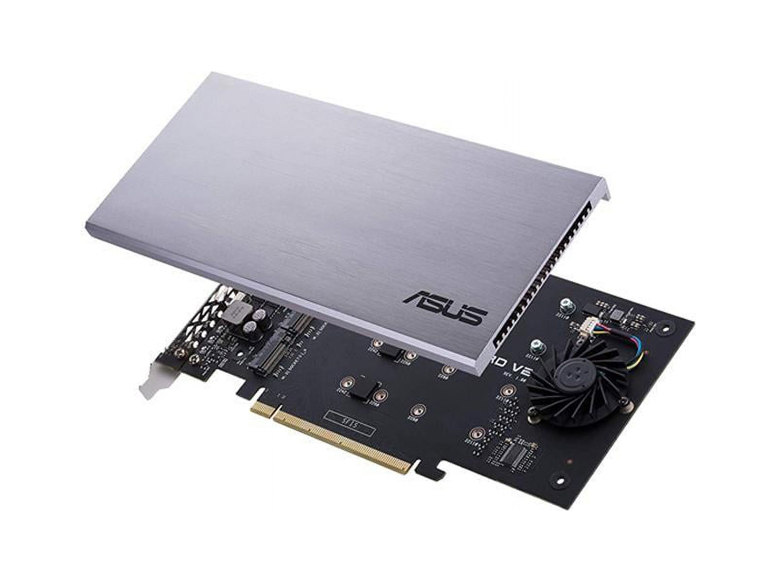 ASUS Hyper M.2 x16 PCIe 3.0 x4 Expansion Card V2 Supports 4 x NVMe M.2 (2242/2260/2280/22110) Up to 128 Gbps for Intel VROC and AMD Ryzen Threadripper NVMe RAID - image 1 of 5