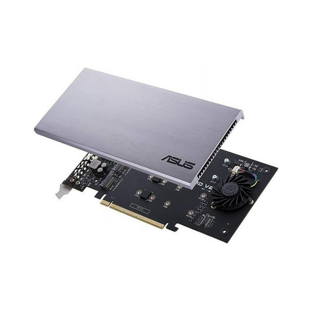 ASUS Hyper M.2 x16 PCIe 3.0 x4 Expansion Card V2 Supports 4 x NVMe M.2 (2242/2260/2280/22110) Up to 128 Gbps for Intel VROC and AMD Ryzen Threadripper NVMe RAID