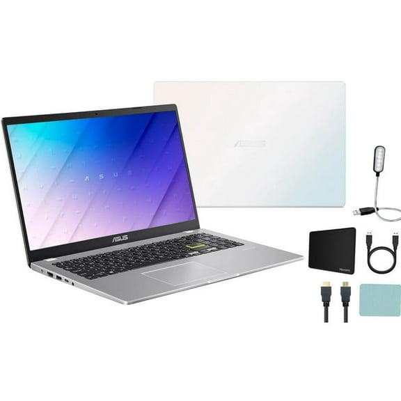 ASUS L510 15.6" FHD Student Laptop, Intel Celeron N4020 up to 2.8 GHz CPU, 4GB RAM, 128GB eMMC Storage, Backlit Keyboard, 1-Year Office 365, Win11 HS, White + Mazepoly Accessories