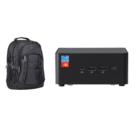 ASUS NUC 14 Pro Mini Desktop (Intel Core 3 100U, Intel Graphics Shared, 16GB DDR5, 256GB PCIe SSD + 1TB HDD, 2 Thunderbolt 4, WiFi 6E, Bluetooth 5.3, 90W PSU, RJ-45, Win 11 Pro) w/Premium Backpack