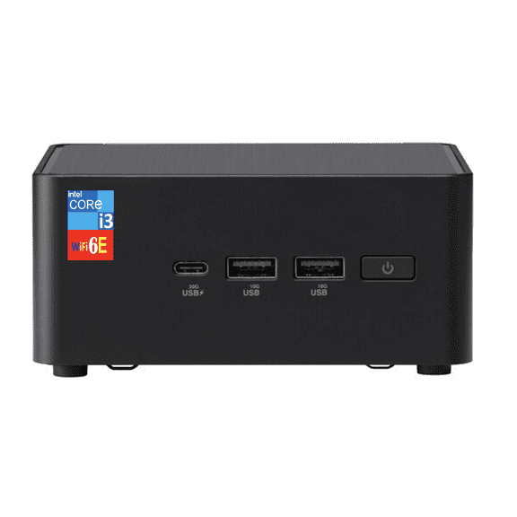 ASUS NUC 14 Pro Mini Desktop (Intel Core 3 100U, Intel Graphics Shared, 32GB DDR5, 512GB PCIe SSD, 2 Thunderbolt 4, WiFi 6E, Bluetooth 5.3, 90W PSU, RJ-45, 2 HDMI, Win 11 Pro)