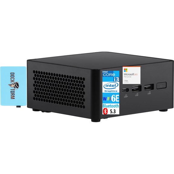 ASUS NUC 14 Pro Slim Mini Desktop (Intel Core 3 100U, Intel Graphics Shared, 16GB DDR5, 2TB PCIe SSD, 2 Thunderbolt 4, WiFi 6E, Win 11 Pro) w/Microsoft 365 Personal , DKZ USB Port Expander