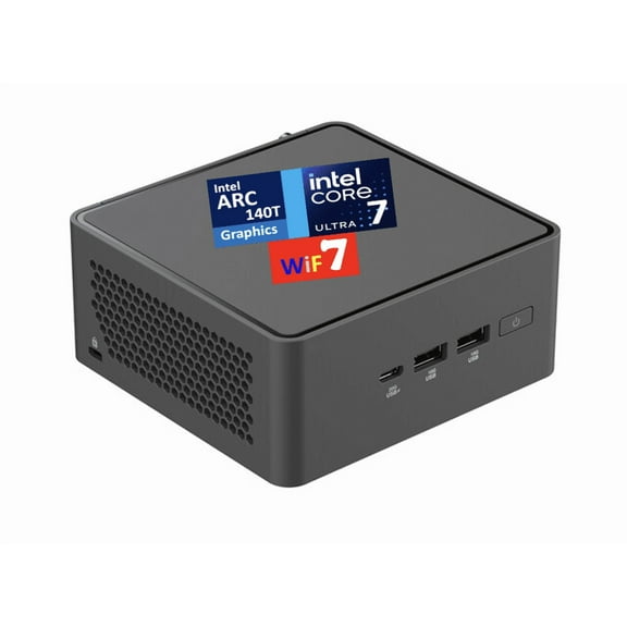 ASUS NUC 15 Pro AI Business Mini Desktop (Intel Ultra 7-255H, Intel Arc 140T, 64GB DDR5, 8TB PCIe SSD, 2 Thunderbolt 4, WiFi 7, Bluetooth 5.4, 120W PSU, RJ-45, 2 HDMI, Win 11 Pro)