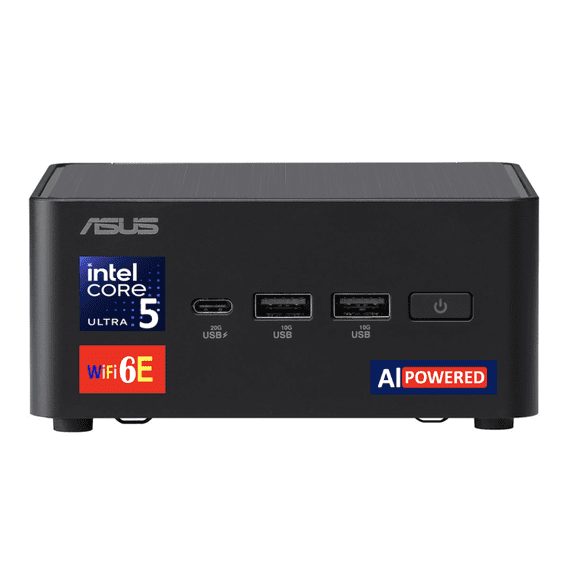 ASUS NUC AI Powered Mini Desktop (Intel Ultra 5-135H, 16GB DDR5, 4TB PCIe SSD, 2 Thunderbolt 4, WiFi 6E, Bluetooth 5.3, 120W PSU, RJ-45, 2 HDMI, Win 11 Pro)