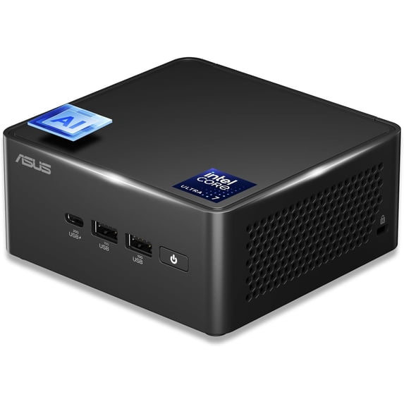 ASUS NUC AI Powered Mini Desktop (Intel Ultra 7- 165H, No OS, 64GB DDR5, 4TB PCIe SSD, 2 Thunderbolt 4, WiFi 6E, Bluetooth 5.3, 120W PSU, RJ-45, 2 x HDMI 2.1, Win 11 Home)