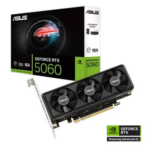 ASUS NVIDIA GeForce RTX 5060 LP BRK 8GB GDDR7 OC Edition Graphics Card (PCIe 5.0, 8GB GDDR7, HDMI/DP 2.1, Low-Profile Design, IP5X Dust Resistance)