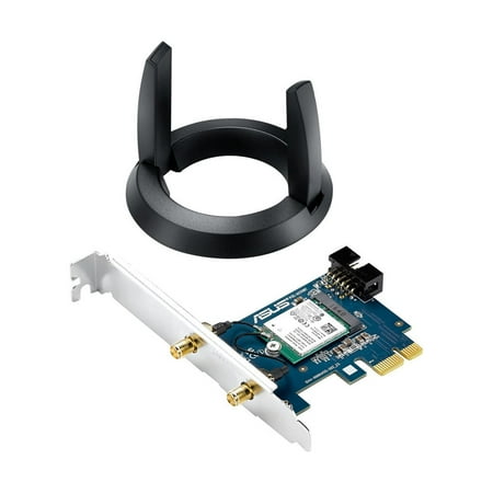 ASUS - Dual-Band AC1200 Wireless PCI Express Network Card - Black