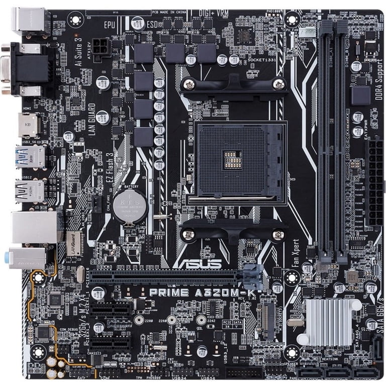 AMD A320マザボード+2200G CPU Asus Prime A320M-K AMD Ryzen AM4 DDR4 HDMI VGA M.2 USB 3.1 Micro
