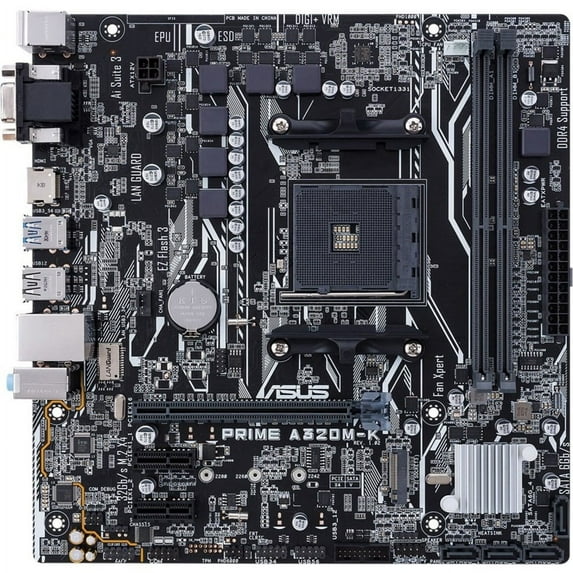 Asus Prime PRIME A320M-K Desktop Motherboard, AMD Chipset, Socket AM4, Mini ITX