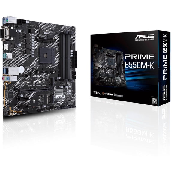 Asus Prime B550M-K Desktop Motherboard, AMD Chipset, Socket AM4, Micro ATX