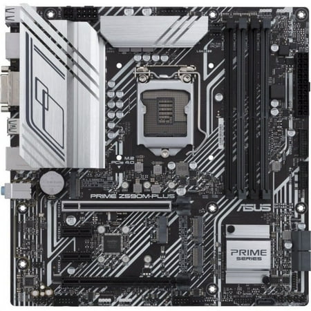 Asus Prime Z590M-PLUS Desktop Motherboard, Intel Chipset, Socket LGA-1200, Intel Optane Memory Ready, Micro ATX