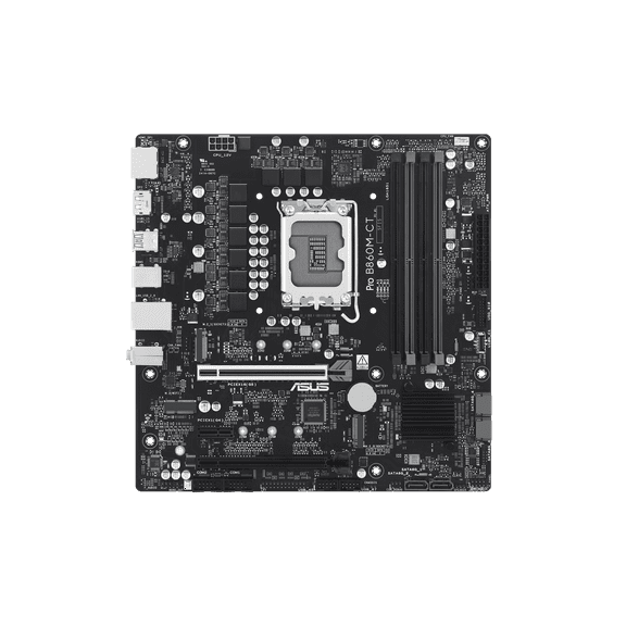ASUS PRO B860M-CT-CSM Intel B860 (LGA 1851) mATX Motherboard, PCIe 5.0, DDR5, 2x M.2, Intel 1G LAN, 2x DP, HDMI, USB Type-C, TPM IC Onboard with Enhanced Security, Reliability and Manageability