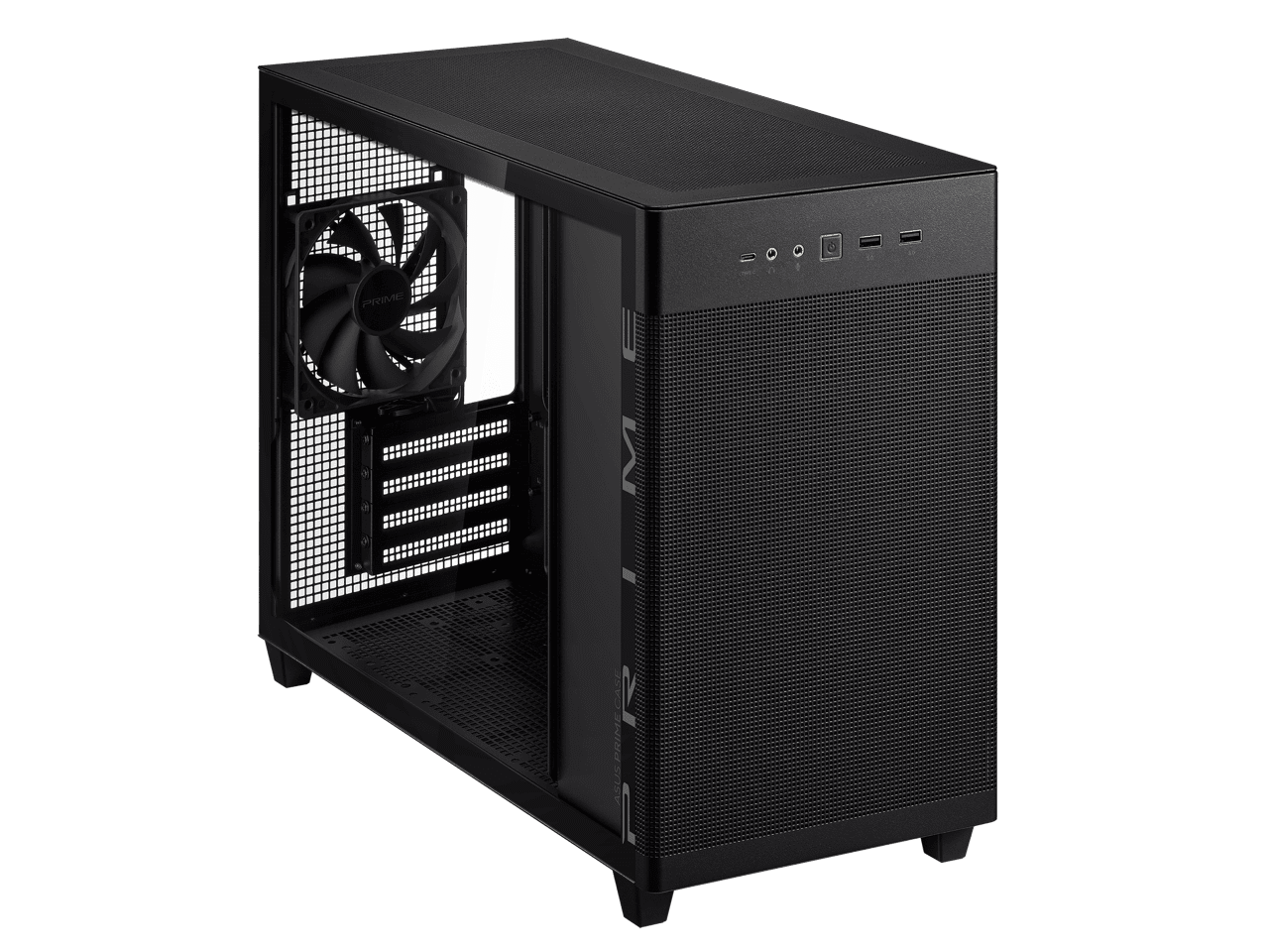 ASUS Prime AP201 MicroATX Tempered Glass Edition Black Supports GPUs up ...