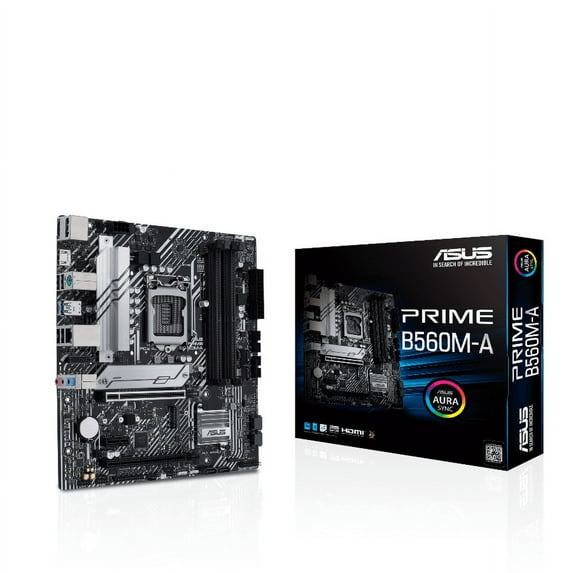 ASUS Prime B560M-A LGA 1200 (Intel 11th/10th Gen) micro ATX motherboard (PCIe 4.0,2x M.2 slots, 8 power stages, 1 Gb LAN, DP, dual HDMI,USB 3.2 Gen 2 Type-C,V-M.2-Key E slot for Wi-Fi,Aura Sync RGB)