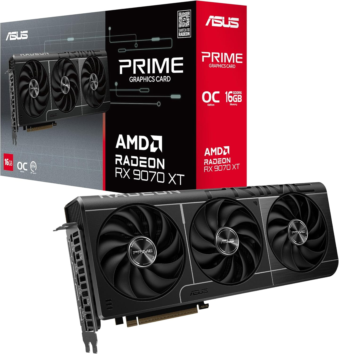 グラフィックボード・グラボ・ビデオカード ASUS Radeon RX 9070 XT OC Edition 16GB ASUS, Radeon Graphics Card, PCIe 5.0, HDMI DP 2.1, Dual BIOS