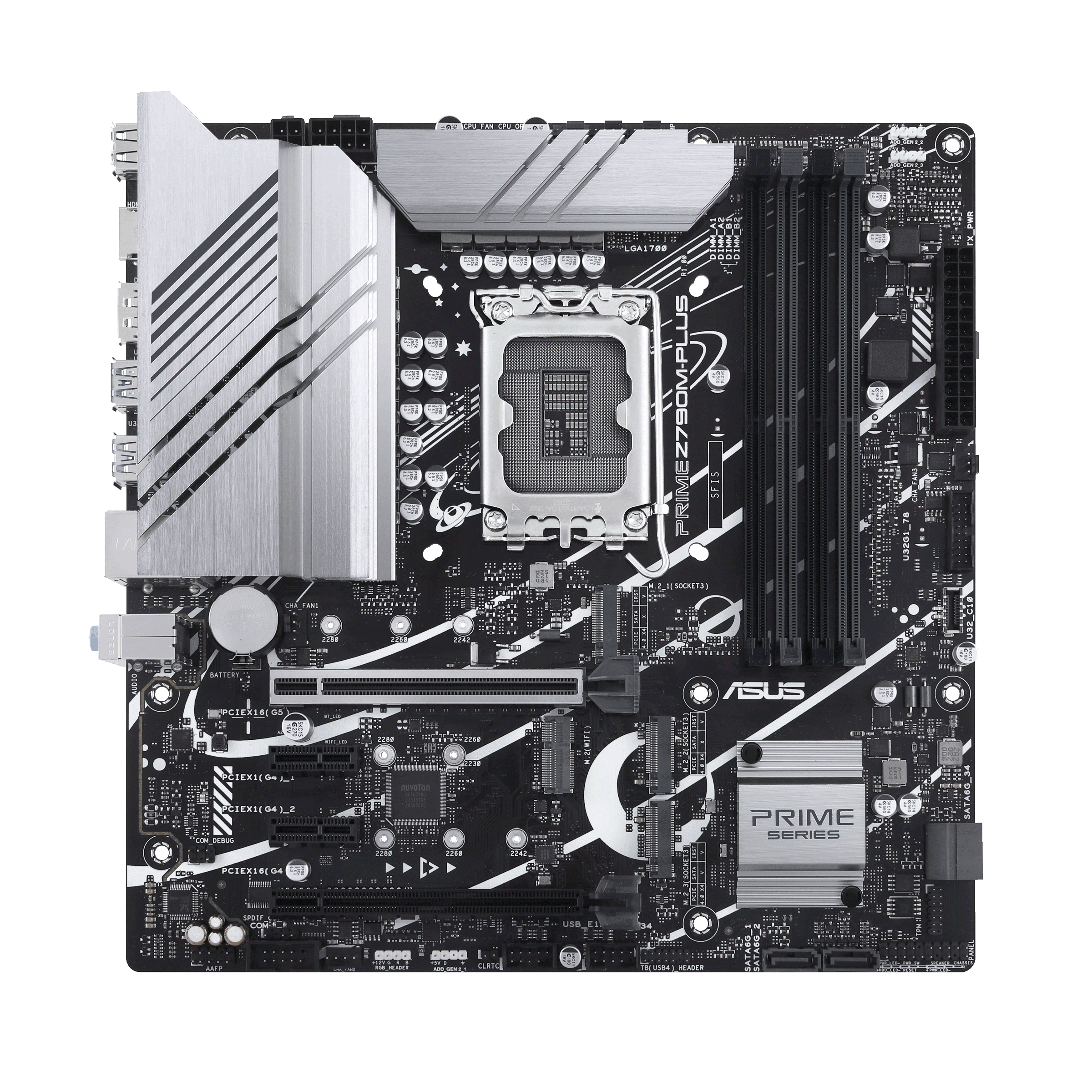 ASUS Prime Z790M-Plus LGA 1700(Intel 14th & 13th & 12th Gen) microATX  motherboard (PCIe® 5.0, 3xM.2 slots, 10+1 DrMOS, DDR5,1 Gb LAN, DP, USB 3.2  Gen