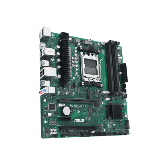 ASUS Pro B650M-CT-CSM AMD B650 (Ryzen 7000) Micro-ATX Commercial Motherboard(DDR5,2xM.2 Slots, PCIe 5.0 M.2 Slot, USB 3.2 Gen 2 Ports, Front USB 3.2 Gen 1 Type-C®, TPM IC onboard, M.2 Key E Slot