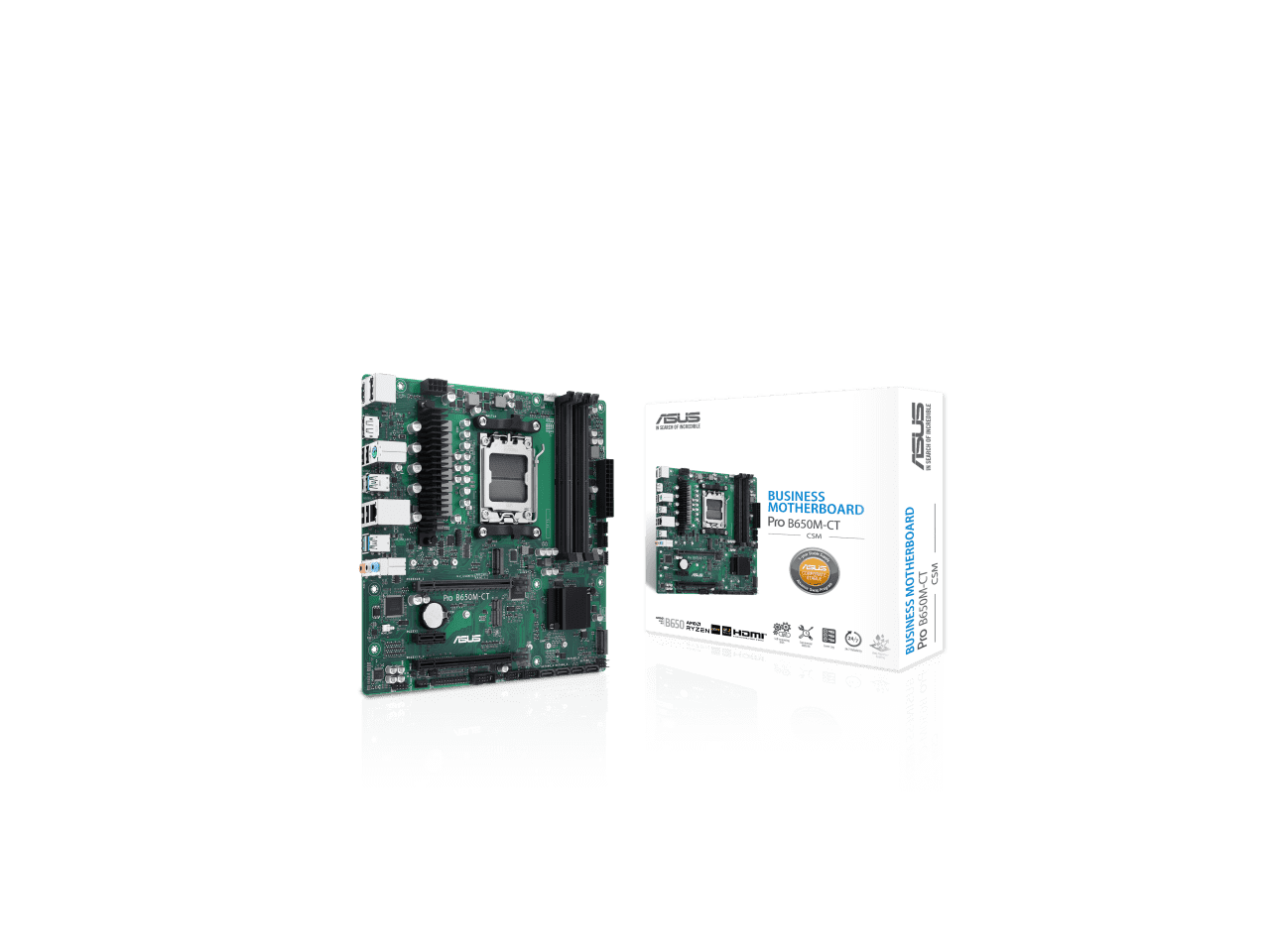 ASUS Pro BM CT CSM AMD BRyzen  Micro ATX Commercial  motherboardDDR5,2xM.2 slots, PCIe 5.0 M.2 slot, USB 3.2 Gen 2 ports, front  USB 3.2