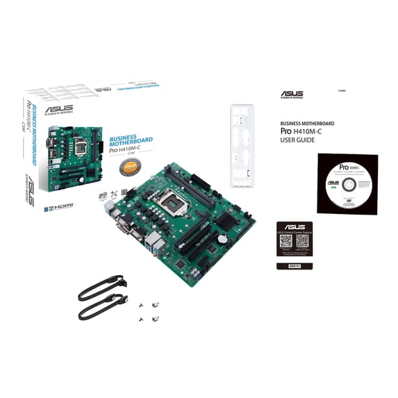 ASUS Pro H410M-C/CSM - Motherboard - micro ATX - LGA1200 Socket - H410 Chipset - USB 3.2 Gen 1 - Gigabit LAN - onboard graphics (CPU required) - HD Audio (8-channel)