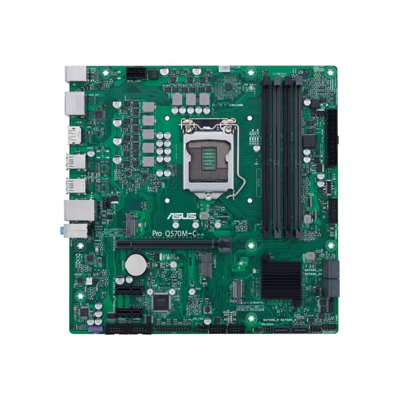 ASUS Pro Q570M-C/CSM LGA1200 (Intel 10th & 11th Gen) mATX Commercial Motherboard (PCIe 4.0, 1 LAN, Front Panel USB 3.2 Gen 1 Type-C, Intel vPro, 2 x DisplayPorts, TPM 2.0 IC Onboard, COM Debug Header,