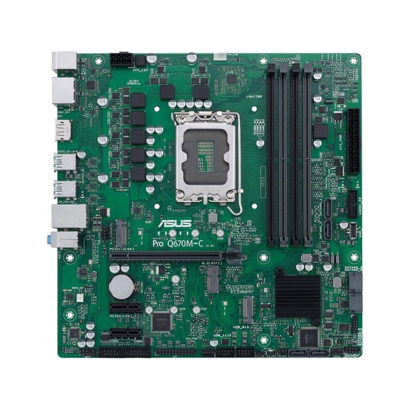 ASUS Pro Q670M-C-CSM LGA 1700 (Intel 12th & 13th Gen & Intel vPro) mATX Commercial Motherboard (PCIe 4.0, DDR5 4800, 2xNVMe SSD M.2 slots, 4xUSB 3.2 Gen 2 ports, front USB 3.2 Gen 1 Type-C)