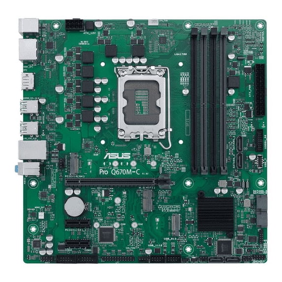 ASUS Micro-ATX Q670 Business Motherboard with Intel vPro, Green