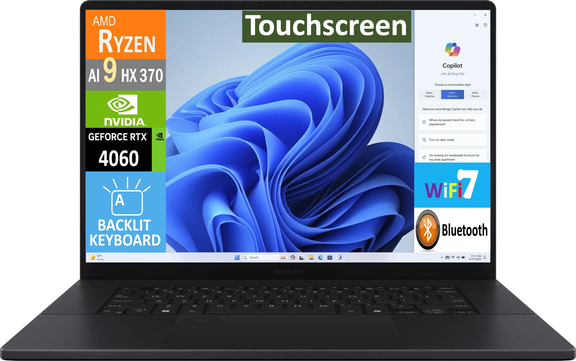 ASUS ProArt P16 AI Creator Laptop 16.0in Touchscreen OLED 4K 