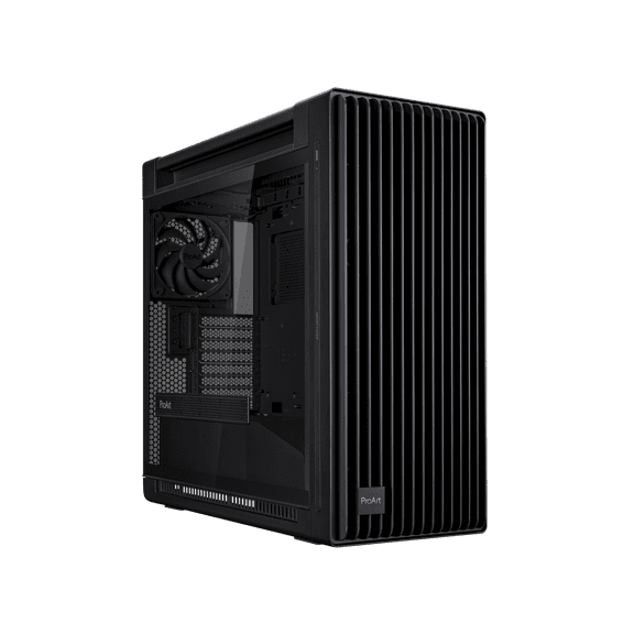 ASUS ProArt PA602 E-ATX Computer Case, 420mm radiator support, Dual 200mm built-in fans, front panel IR dust indicator, power lock latch, tool-less PCIe mounting & GPU Holder, 20Gbps USB-C front I/O