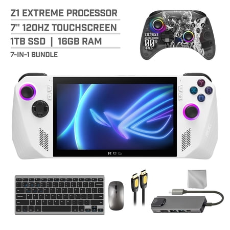 ASUS ROG Ally 1TB SSD Gaming Handheld 7-inch Touchscreen 120Hz FHD 1080p AMD Ryzen Z1 Extreme Processor, Mytrix Zero-Kirin Wireless Pro Controller, Hub, Keyboard & Mouse Combo, 7 in 1 Bundle