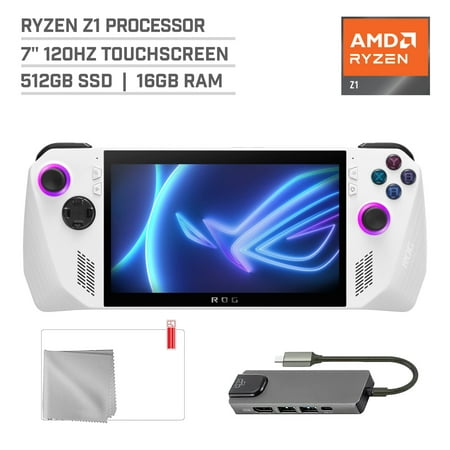 ASUS ROG Ally 1TB SSD Gaming Handheld 7-inch Touchscreen 120Hz FHD 1080p AMD Ryzen Z1 Processor, Mytrix Hub, HDMI Cable, 3 Accessories: 4 in 1 Bundle