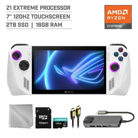 ASUS ROG Ally 2TB SSD Gaming Handheld 7-inch Touchscreen 120Hz FHD 1080p AMD Ryzen Z1 Extreme Processor, Mytrix Hub, 128GB MicroSD Card, 4 Accessories: 5 in 1 Bundle