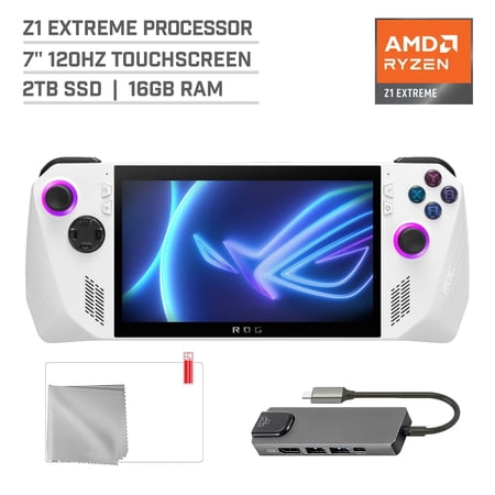 ASUS ROG Ally 2TB SSD Gaming Handheld 7-inch Touchscreen 120Hz FHD 1080p AMD Ryzen Z1 Extreme Processor, Mytrix Hub, Screen Protector, 3 Accessories: 4 in 1 Bundle