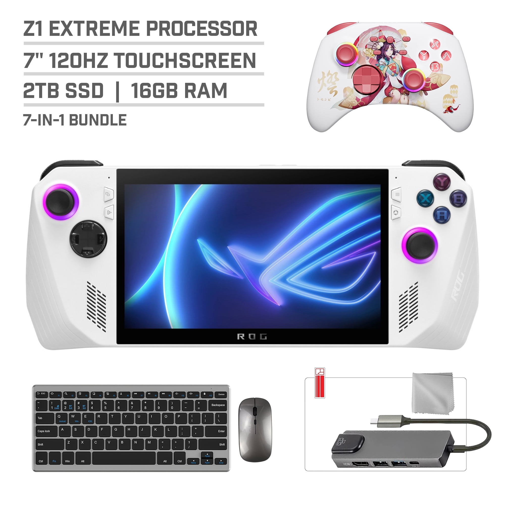 ASUS ROG Ally 512GB 7-inch 120Hz Gaming Handheld with AMD Ryzen Z1, Mytrix Pro Controller, 128GB MicroSD & Bundle - Walmart.com ASUS ROG Ally 512GB 7-inch 120Hz Gaming Handheld with AMD Ryzen Z1, Mytrix Pro Controller, 128GB MicroSD & Bundle - Walmart.com