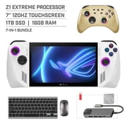 ASUS ROG Ally 512GB Gaming Handheld 7-inch Touchscreen 120Hz FHD 1080p AMD Ryzen Z1 Processor, Mytrix Gold Wireless Pro Controller, Hub, 128GB MicroSD, Keyboard & Mouse, 8 in 1 Bundle