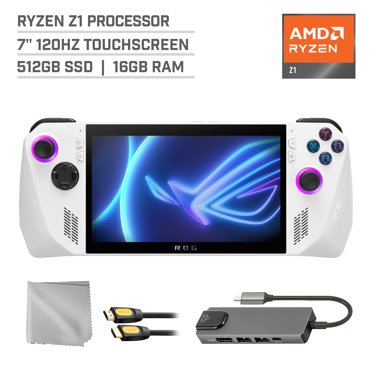 ASUS ROG Ally 512GB Gaming Handheld 7-inch Touchscreen 120Hz FHD 1080p AMD Ryzen Z1 Processor, Mytrix Hub, HDMI Cable, 3 Accessories: 4 in 1 Bundle