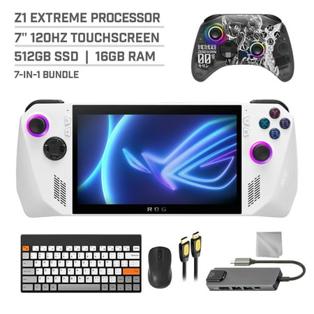ASUS ROG Ally 512GB Gaming Handheld 7-inch Touchscreen 120Hz FHD 1080p AMD Ryzen Z1 Processor, Mytrix Zero-Kirin Wireless Pro Controller, Hub, Keyboard & Mouse Combo, 7 in 1 Bundle